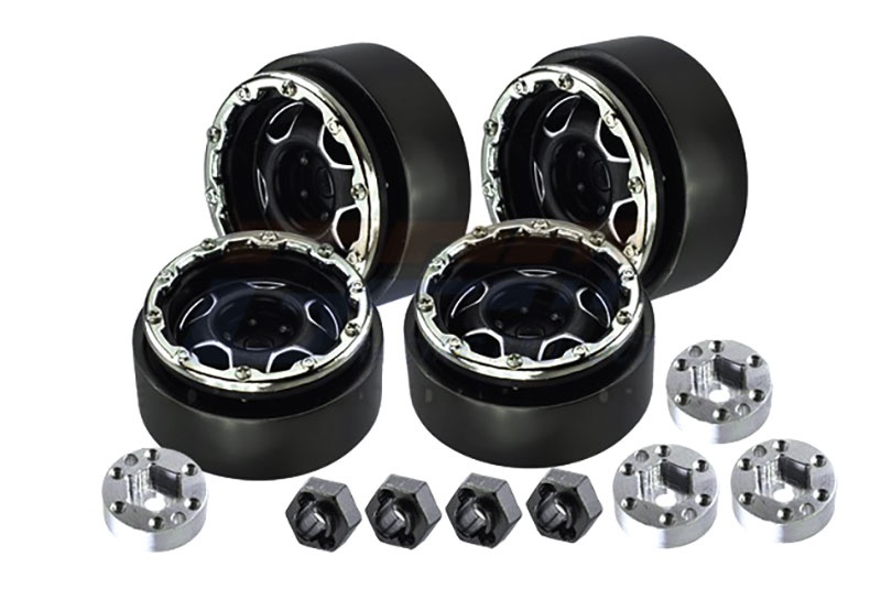 GPM Beadlock 1.0 Stern-Felgen Alu schwarz 26,5x13,2mm (4) Traxxas-4M, SCX24