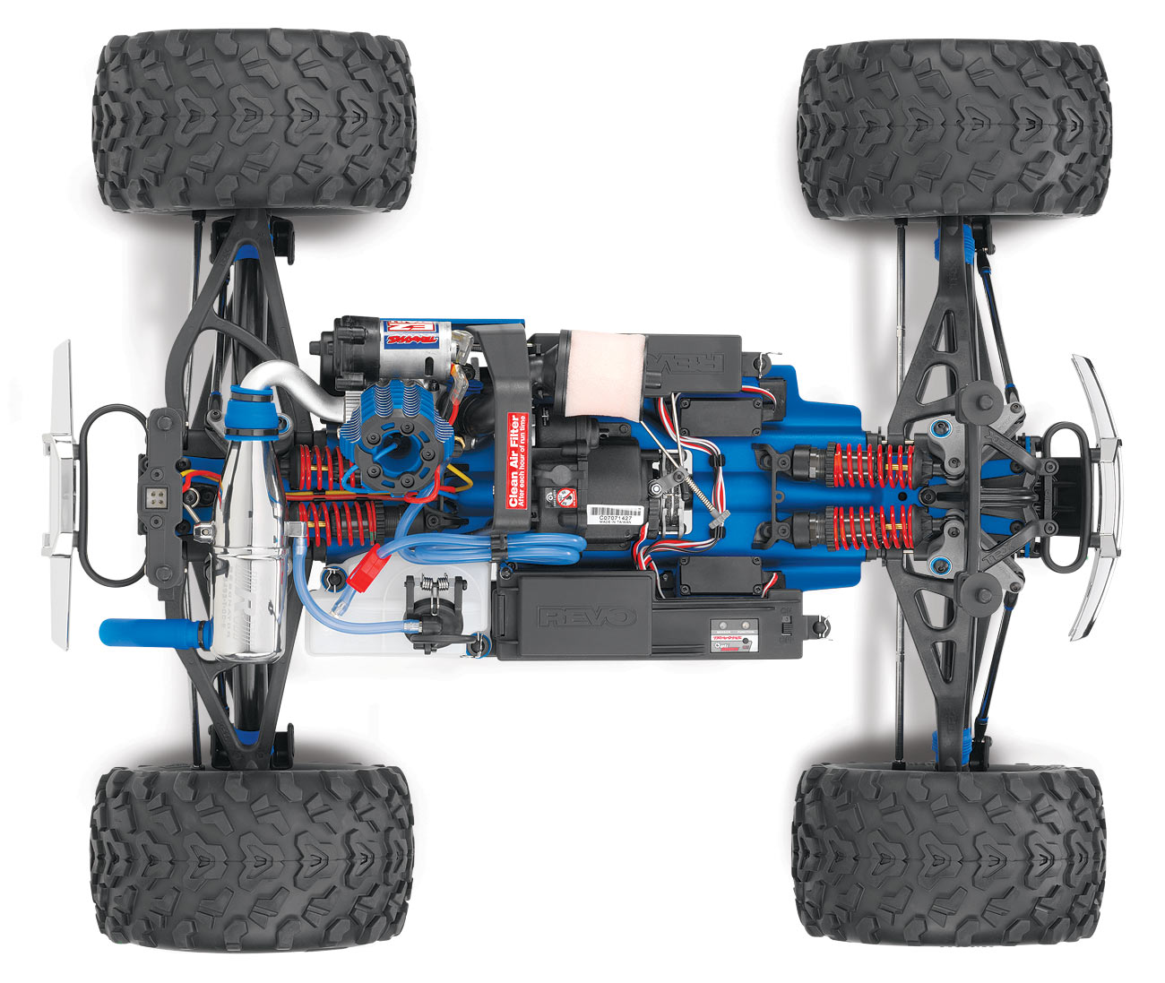 Traxxas Revo Blau RTR 3.3R TQ-Wireless +12V-Lader Verbrenner Monstertruck 53097-3 - Abbildung 8
