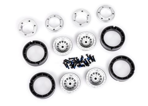 Traxxas Alu-Felgen 6061-T6 silber eloxiert mit Kleinteilen (4) TRX-4M 9881-SLVR