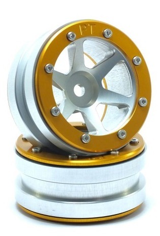 Metsafil Beadlock Wheels PT- Slingshot Silber/Gold 1.9 (2 St.) MT0030SGO
