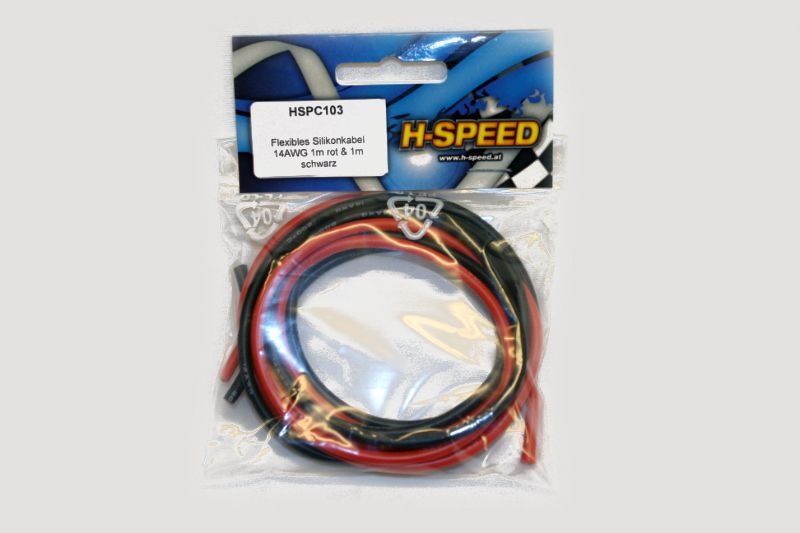 H-SPEED flexibles Silikonkabel 14AWG 1m rot & 1m schwarz HSPC103