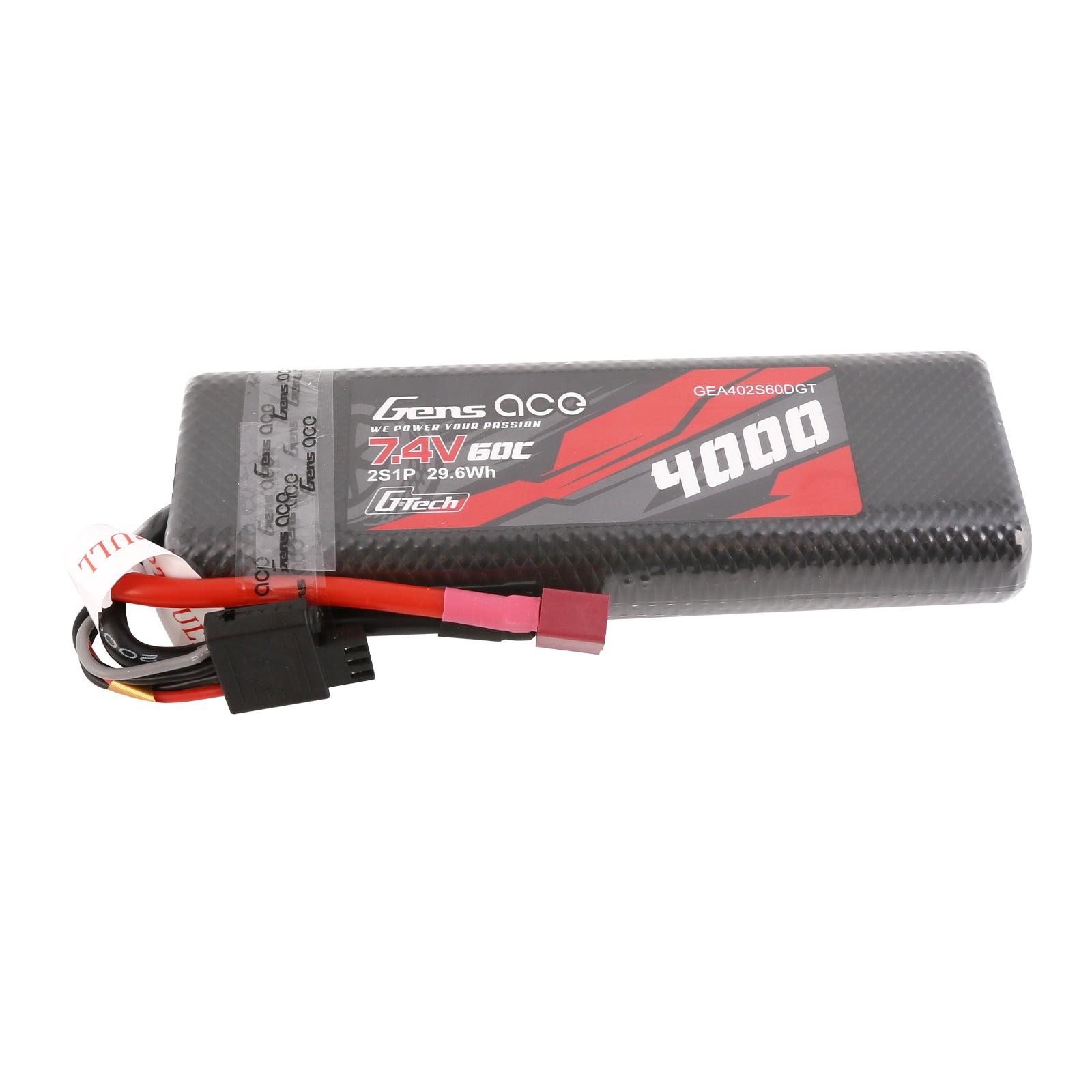 Gens Ace G-Tech 4000mAh 2S1P 7.4V 60C HardCase 8# Car Lipo Akku pack mit T-plug GEA402S60DGT