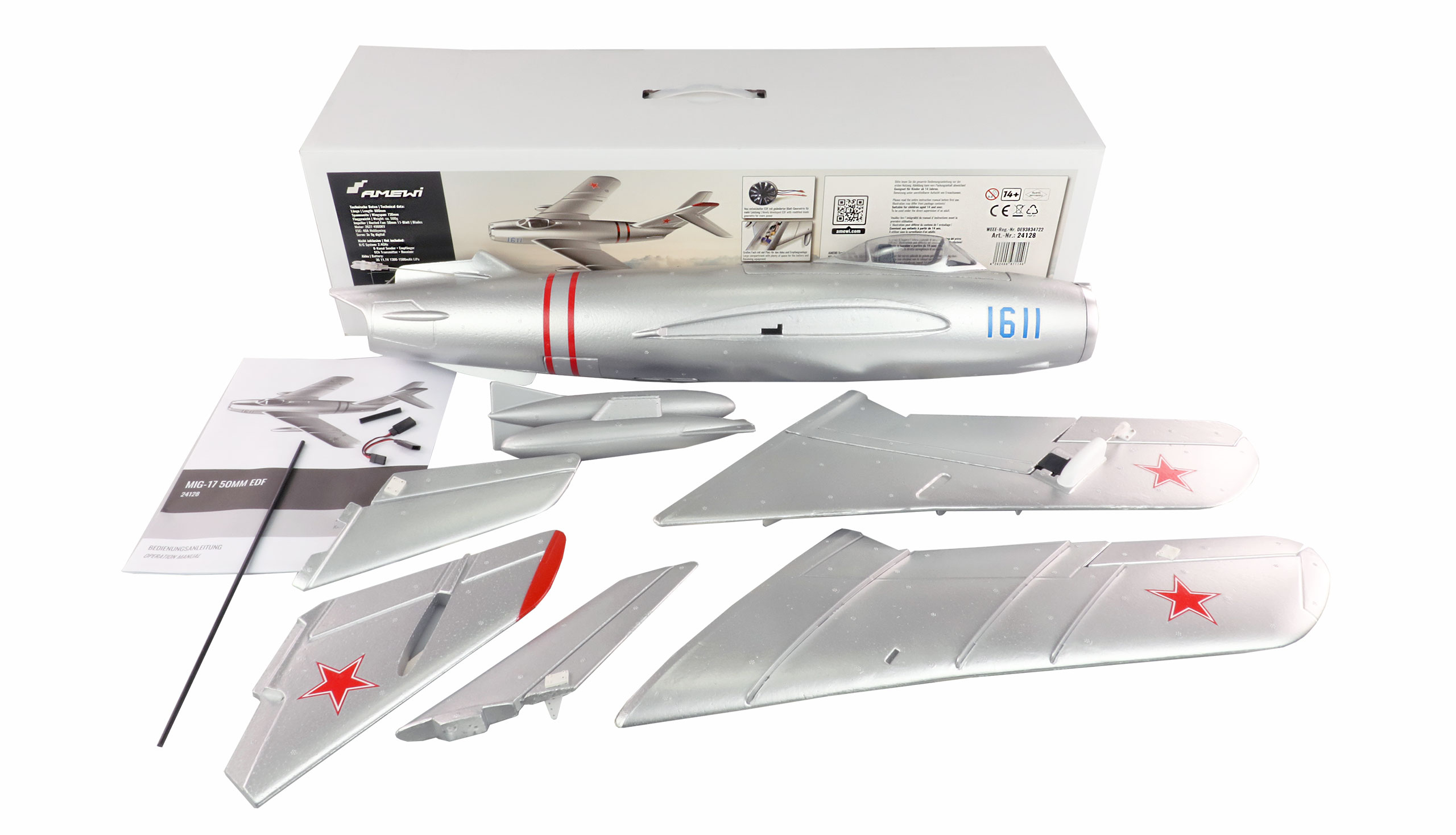 Amewi AMXFlight MIG-17 730mm EDF Jet PNP 24128