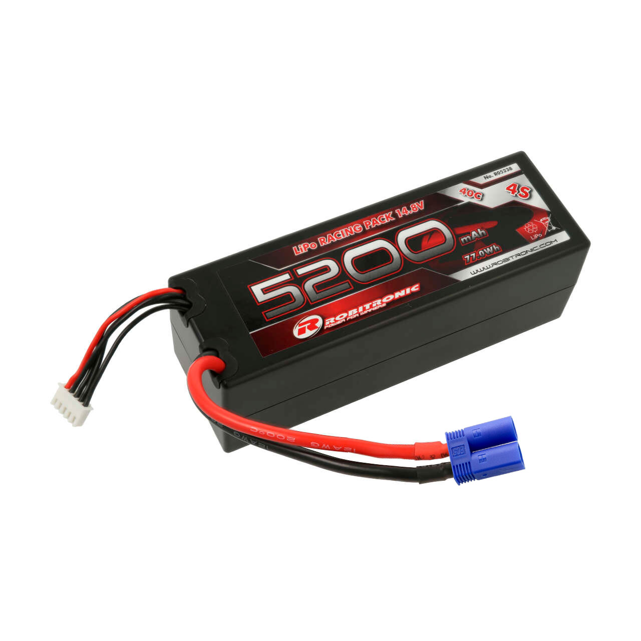 Robitronic LiPo Akku 5200mAh 4S 40C EC5 Stecker R05238EC5 - Abbildung 1