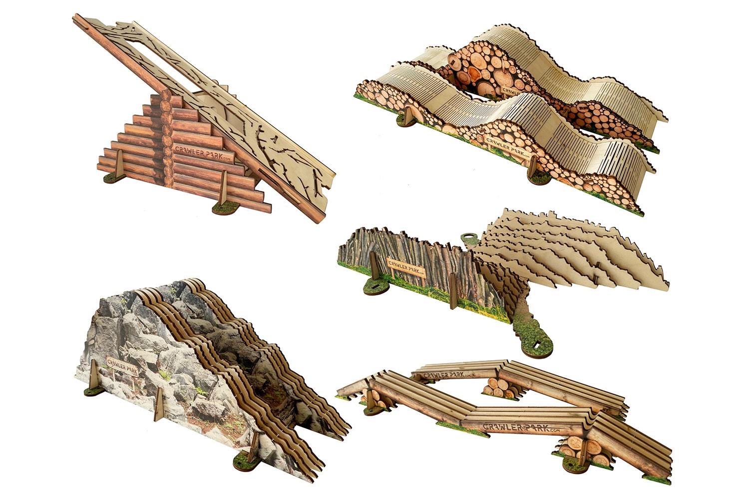 ToysWD Crawler Park: Kit Of 5 Obstacles For 1/18 & 1/24 RC Crawler Park Circuit TWDKIT0003