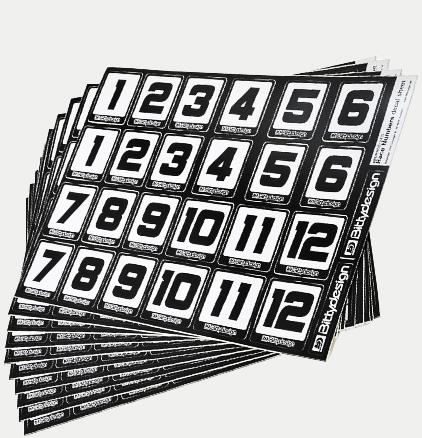 Bittydesign Race Numbers Decal sheet (34x24cm) BDRNDS-2415