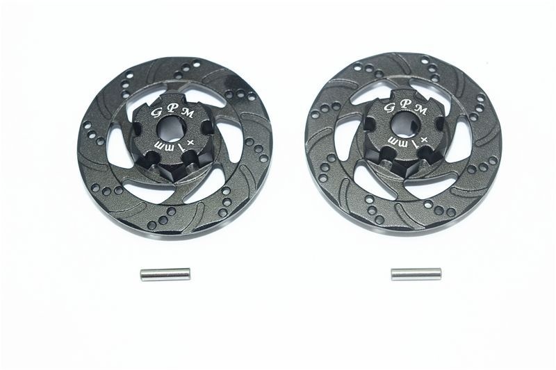 GPM Alu Hex-Adapter mit Bremsscheibe +1mm schwarz Traxxas UDR - Abbildung 1