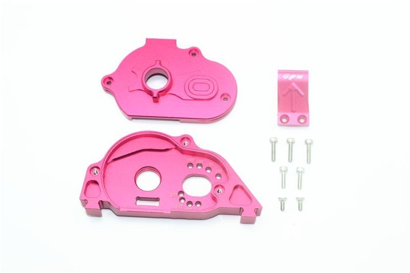 GPM Alu Motorbefestigung und HZ-Abdeckung rot ARRMA Granite MAG038R