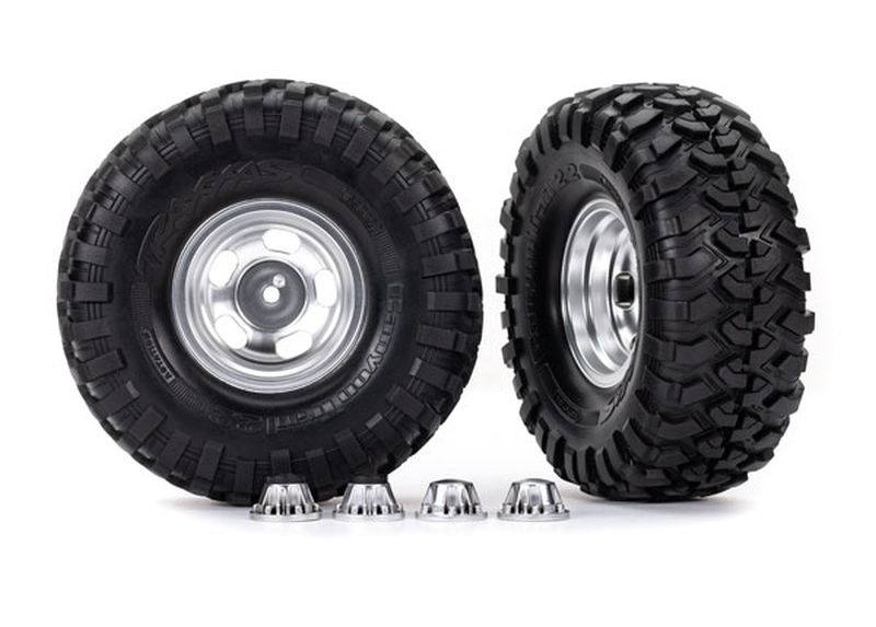 Traxxas Canyon Trail 5.3x2.2 Reifen auf Felgen satin-chrom (2) 8159