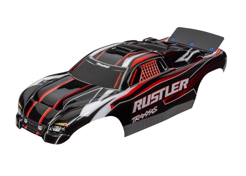 Traxxas Karo Rustler (passt auch Rustler VXL) rot/schwarz, kpl. lack 3750