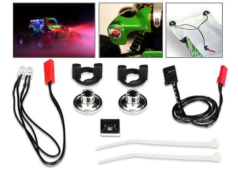 Traxxas LED Lights/ harness (2 red lights)/LED housing (2) /housing 3686
