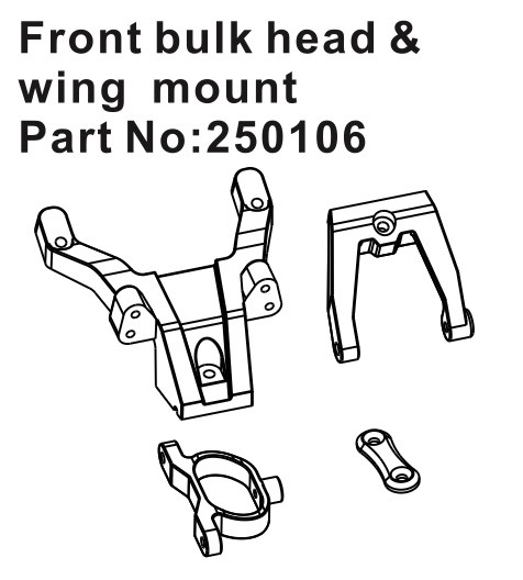 Hobby Plus Front Bulk Head & Wing Mount Set 250106