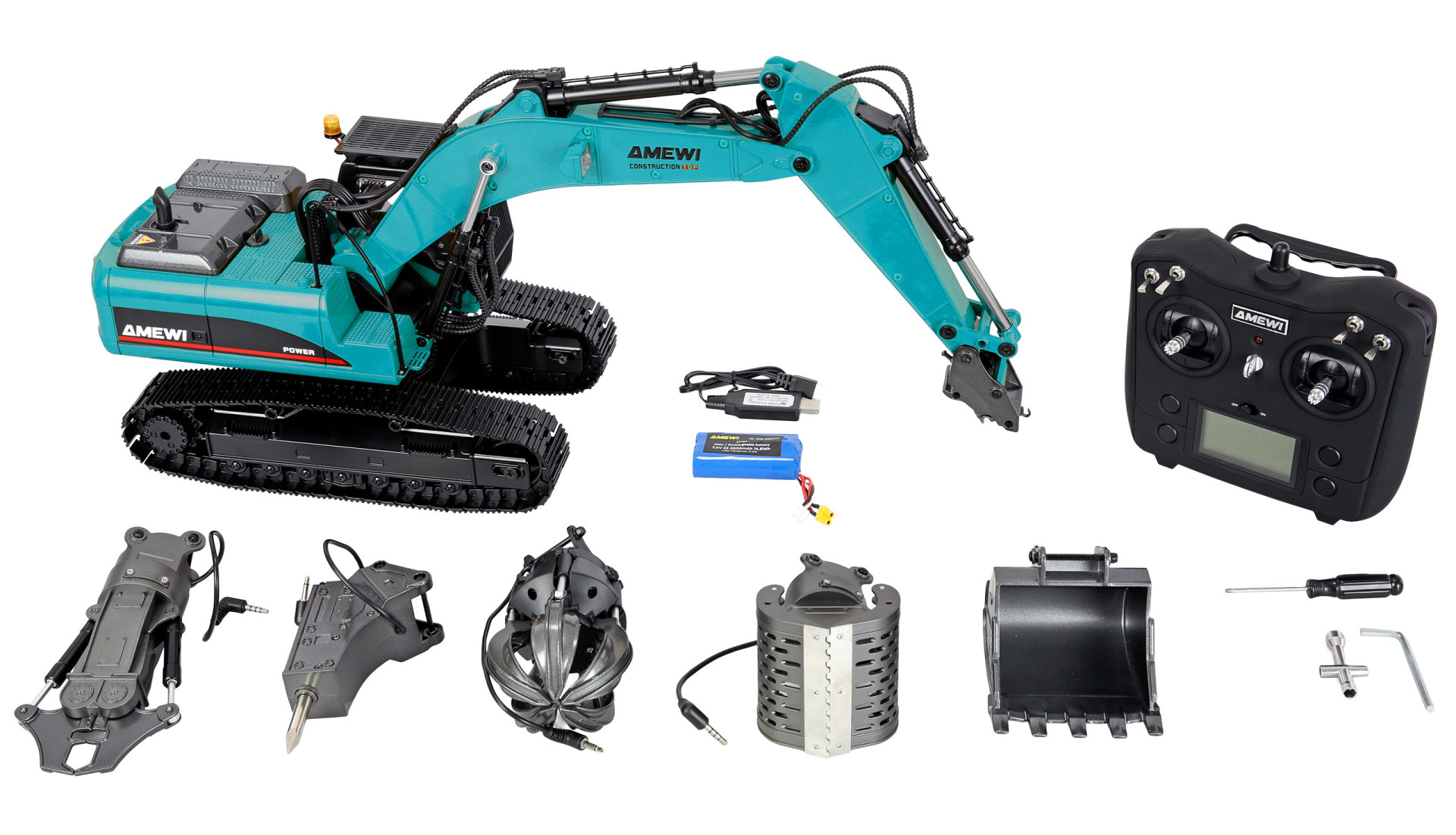 Amewi G705E Bagger Metall 1:14 RTR petrol 22748 - Abbildung 10