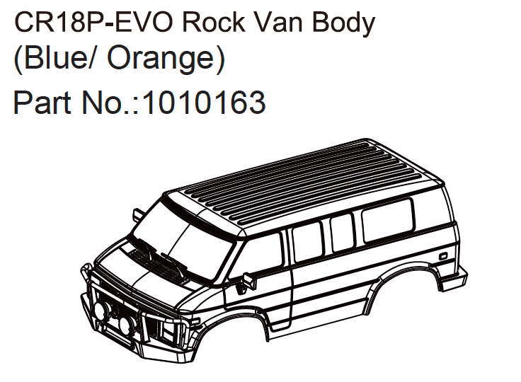 Hobby Plus Rock Van Body (blue/orange) - EVO 1:18 240356