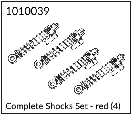 Hobby Plus Complete Shocks Set - red (4) 240012