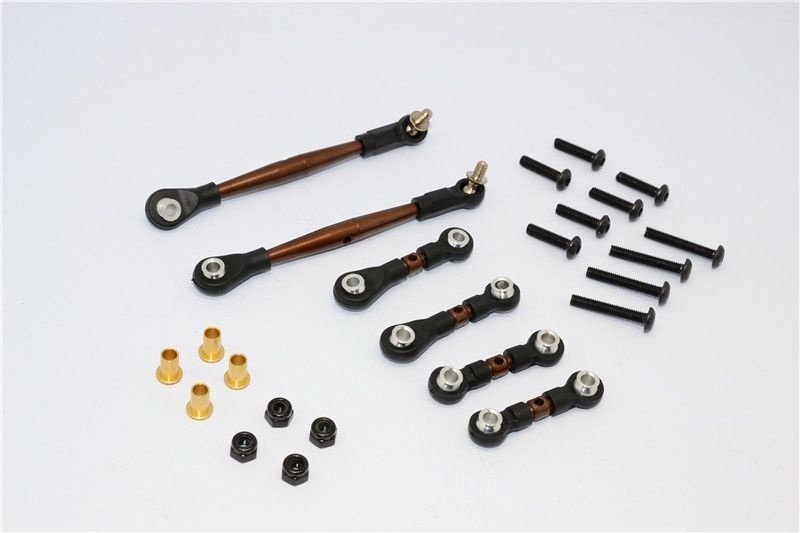 GPM Federstahl Spurstangen mit Kugelpfannen Set (6 Stk.) Tamiya Wild Willy 2