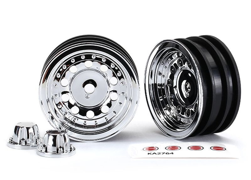 Traxxas Felgen 1.9 Chrome (2) inkl. Center Caps (2) +Decal 8175 - Abbildung 1