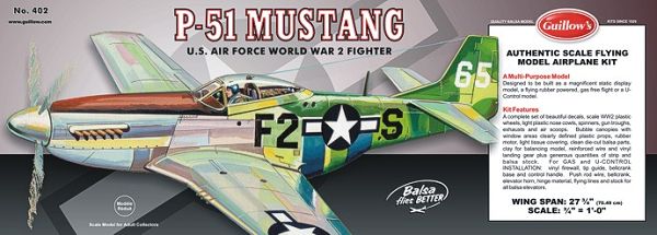 Guillow P51-Mustang Balsabausatz 402