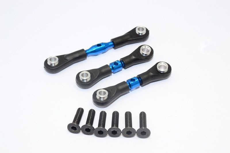 GPM Alu Gewindespurstangen mit Kugelpfannen blau (3 Stk.) Tamiya TT01