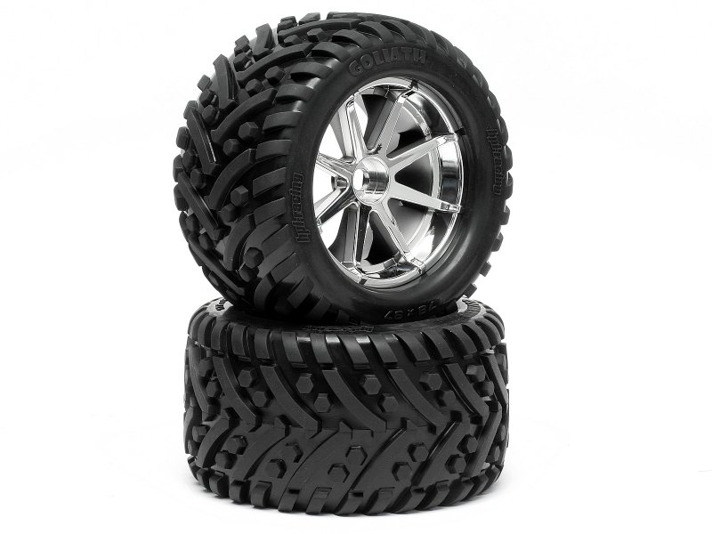 HPI Goliath Reifen 178X97mm/Blast Felge (Chrom) Savage 4727