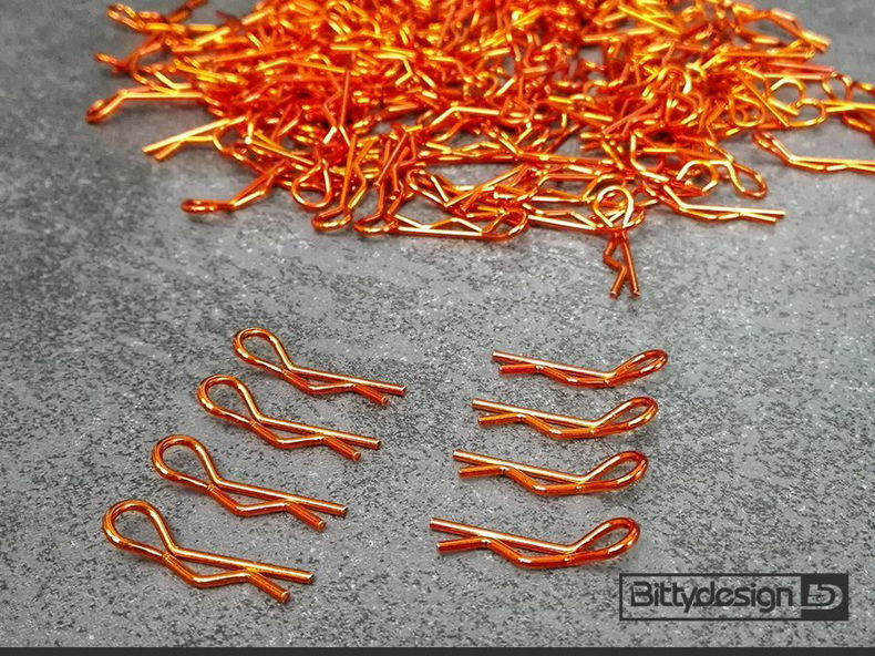 Bittydesign 1/10 Body Clips Kit (8) - Orange BDBC-8O