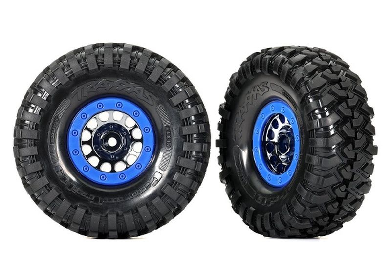 Traxxas Method Race Reifen auf 1.9 BL-Felge schwarz-chrom/blau (2) 1/10 Crawler 8182A