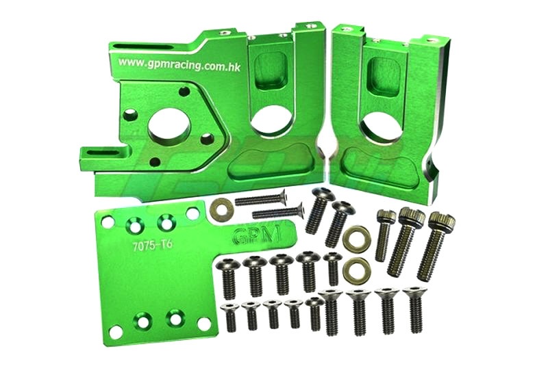 GPM ALUMINUM 7075-T6 QUICK RELEASE MOTOR BASE-30PC SET Traxxas Sledge grün
