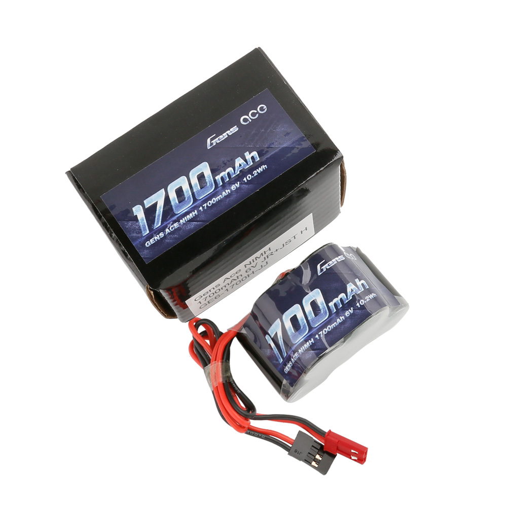 Gens ace Akku Rx NiMh 6.0V-1700Mah (Dual JR-JST) 125g - Hump GE6-1700H-JJ - Abbildung 1