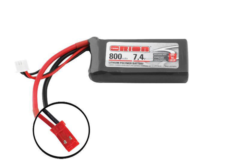 Team Orion ORION LIPO 2S-800-7.4V-50C -L72xW31xH14.5/70g- JST ORI60130