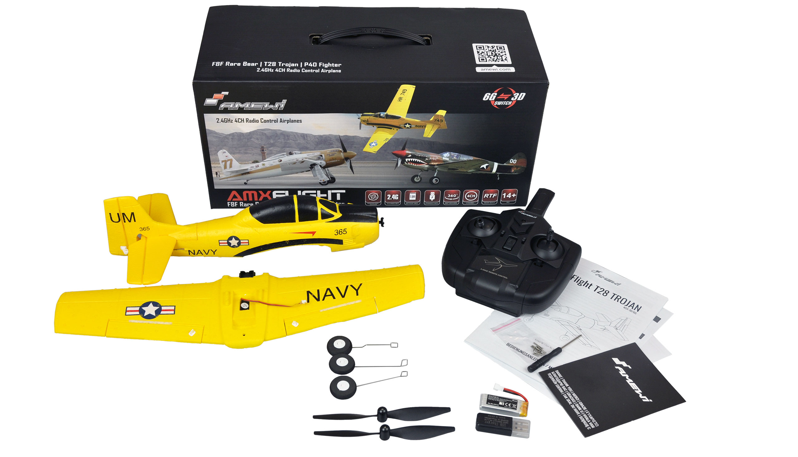 Amewi AMXFlight T28 Trojan 4 Kanal 3D/6G, RTF 24112