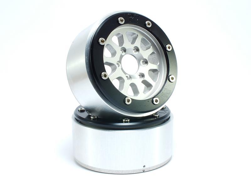 Metsafil Beadlock Wheels GEAR silber/schwarz 1.9 (2 St.) ohne Radnabe MT5030SB