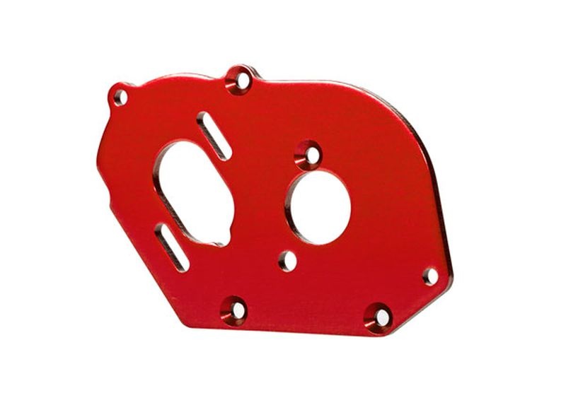 Traxxas Motor-Platte 6061-T6 Alu rot-eloxiert (4mm dick) + Kleinteil 9490R
