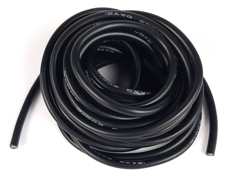 H-SPEED Silikonkabel flexibel 12AWG 4mm² 5m schwarz HSPC110