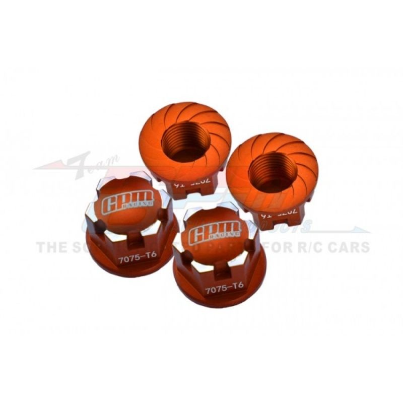 GPM Aluminium Radnabenabdeckung orange (4) TRX 1/10 E-Revo, MAXX & Sledge ER2005AOR