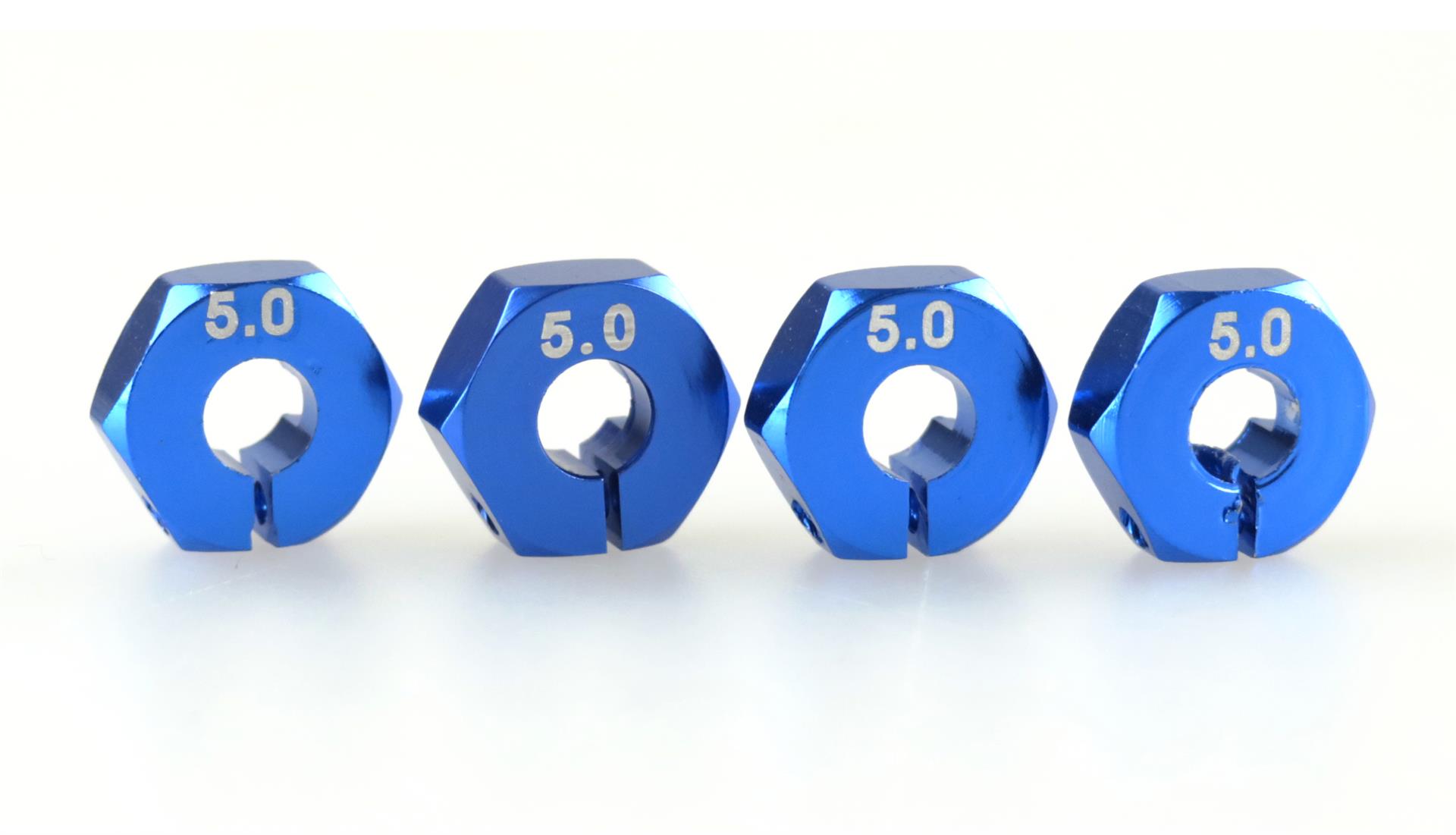 Amewi Radmitnehmer Aluminium, 12mm Blau, Schraubbar, 4 Stück 28218