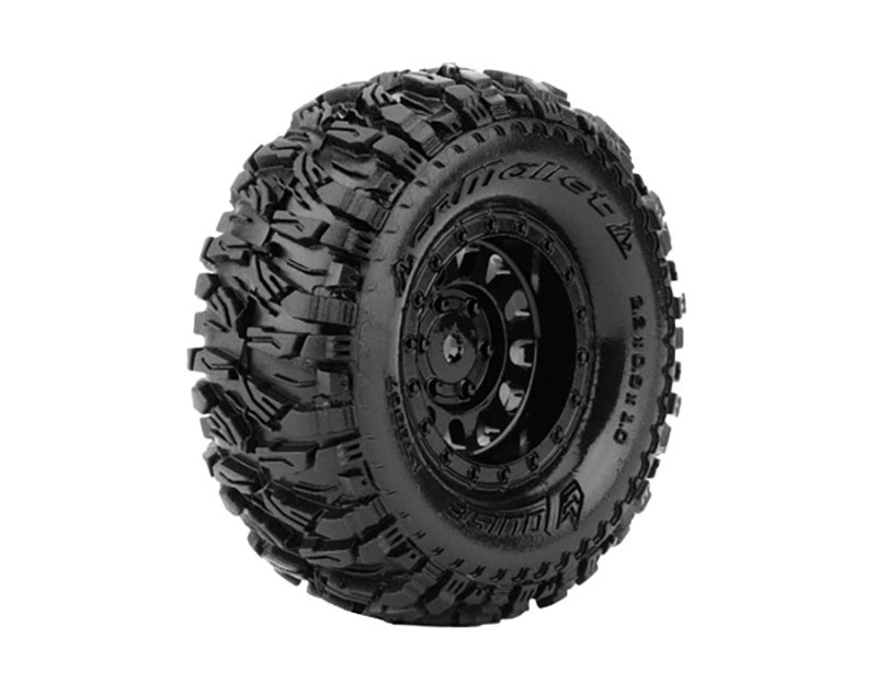 Louise CR-MALLET 1.0 supersoft auf Felge schwarz (2) Mitnehmer, Mini-Crawler 1/18, 1/24 L-T3367VB