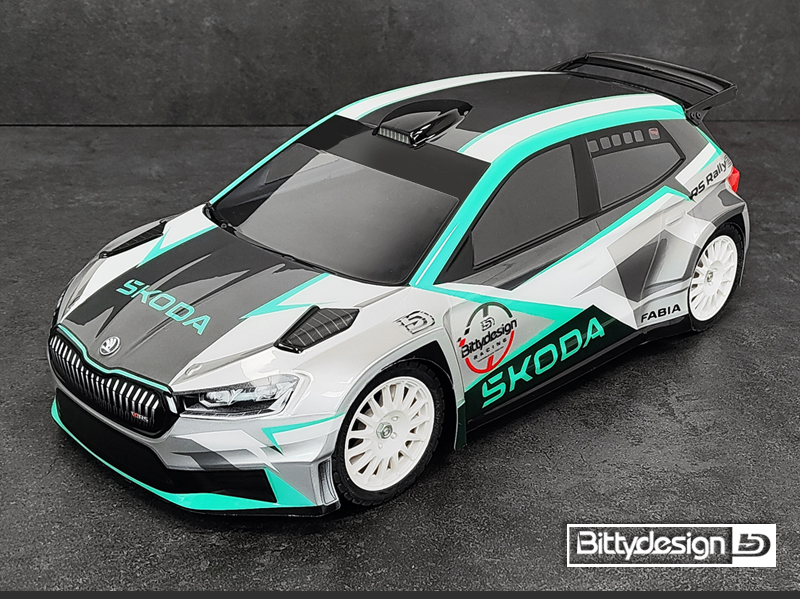 Bittydesign SKODA Fabia RS Rally2 Clear Body 1/10 Rally 190mm Hard 1,2mm BDRX-190FRS2H
