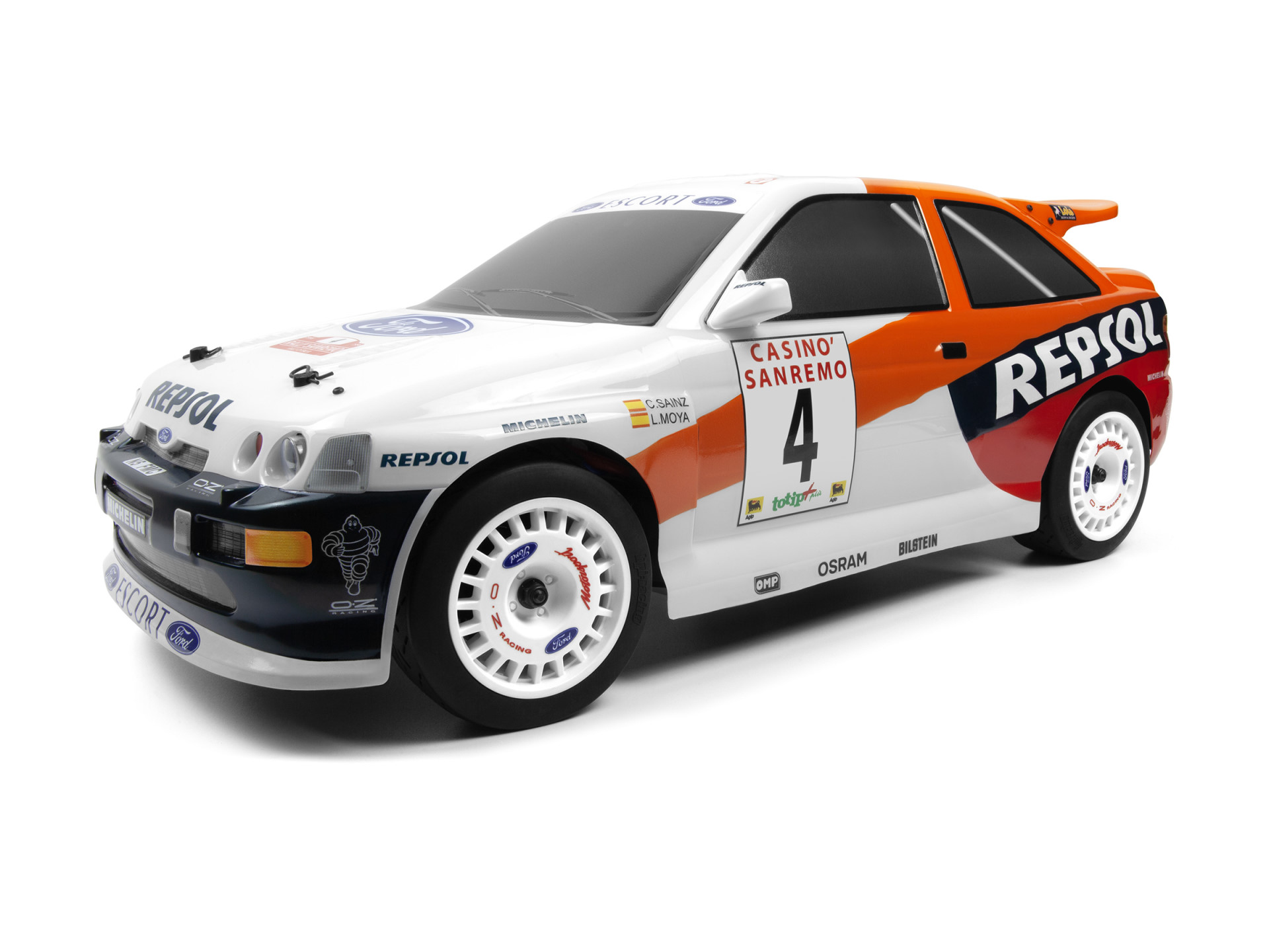 HPI WR8 FLUX 1996 Ford Escort Cosworth Rally Sanremo RTR 160558 - Abbildung 1