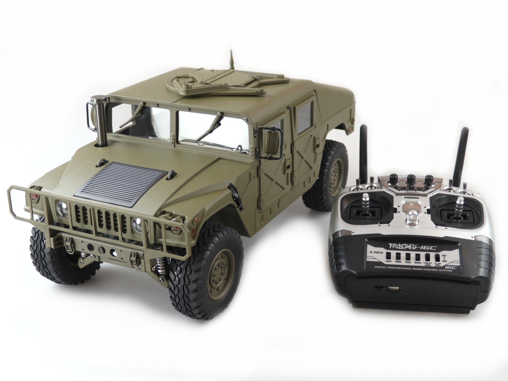 Amewi US Militärtruck 4x4 1:10 Army grün Teilmetall 22417