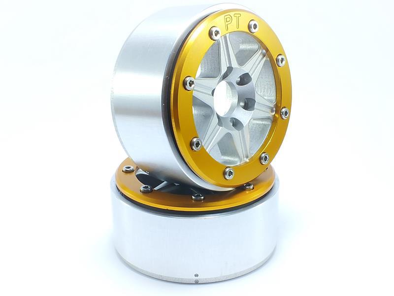 Metsafil Beadlock Wheels SIXSTAR silber/gold 1.9 (2 St.) ohne Radnabe MT5010SGO