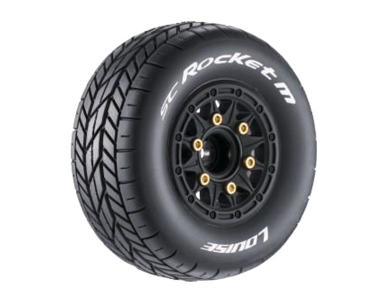 Louise SC-Rocket Reifen M supersoft/Felge schwarz 12/14/17mm (2) L-T3228VB