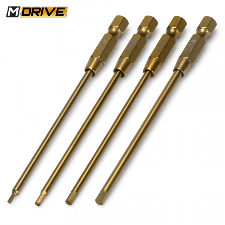 M-DRIVE Power Tool Bits Sechskant Set lang 1.5, 2, 2.5, 3mm MD10000