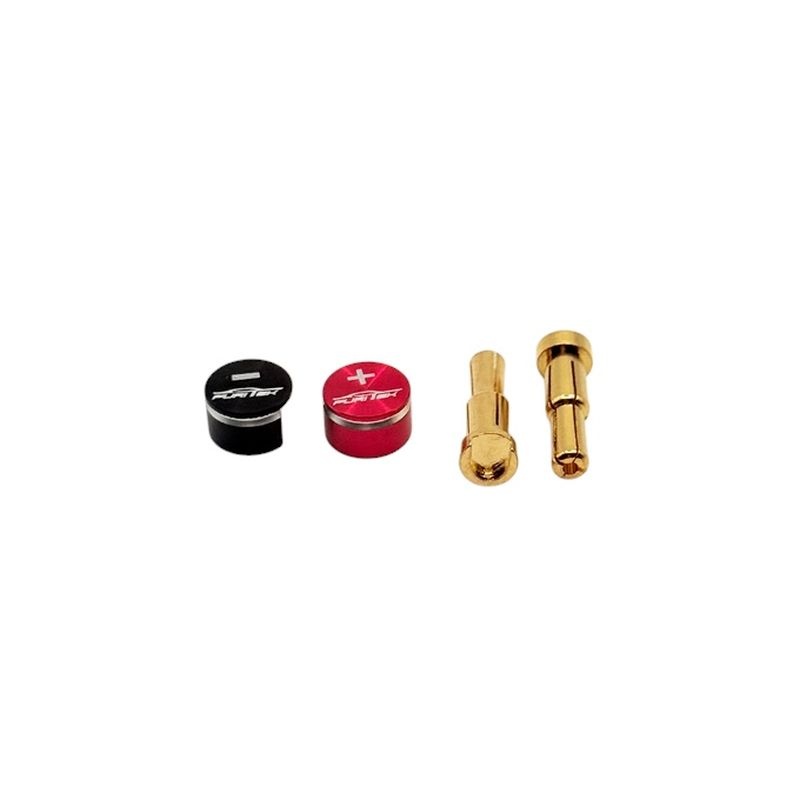 FURITEK LowPro Goldkontakt-Stecker 4-5mm rot/schwarz mit Kühlkörper & Griff FUR-2680