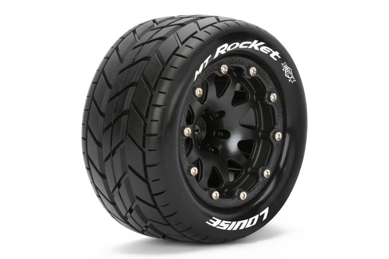Louise MFT MT-ROCKET Bead-Lock-Felge schwarz 1/2 Offset (2) 1/10 Monste Truck 2,8 L-T3307SBH