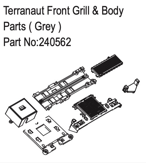 Hobby Plus Terranaut Front Grill & Body Parts ( Grey ) 240562