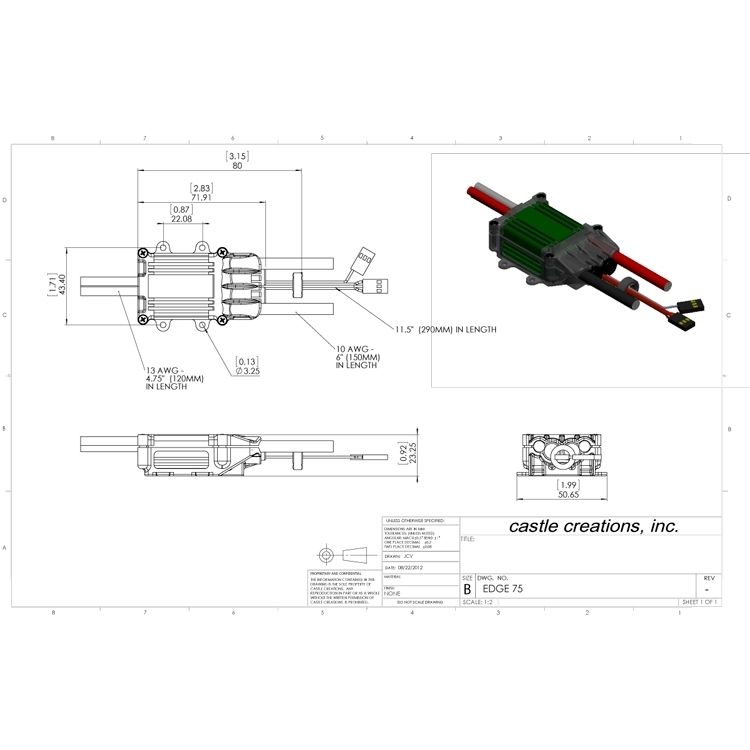 Castle Phoenix Edge 75 32V 75A ESC 5A BEC 010-0101-00