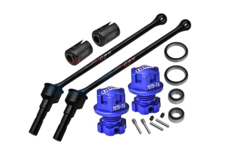 GPM Antriebswellen WIDE mit Radmitnehmer & Muttern blau TRX MAXX (1 Paar v/h) TXMW110F/RSNB