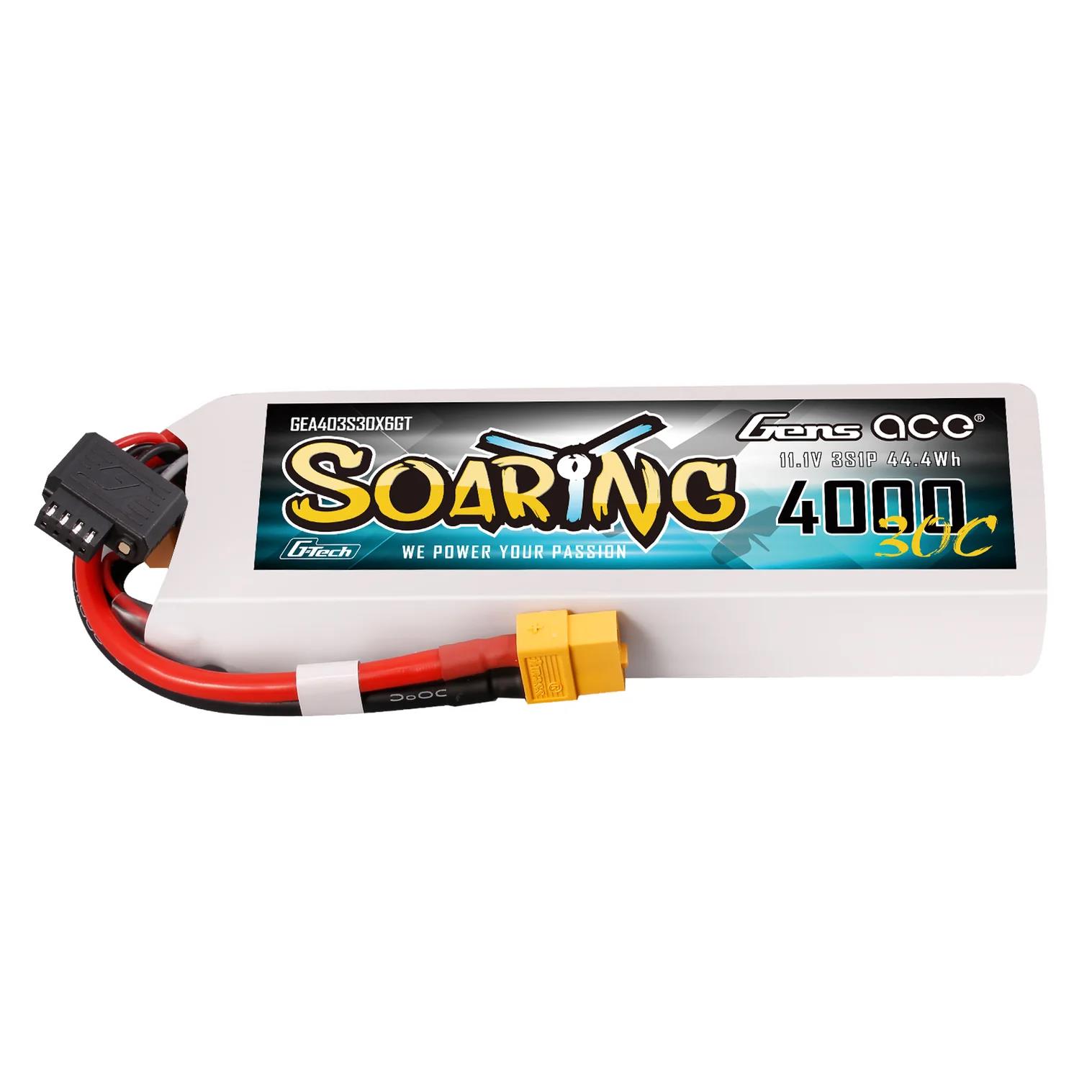 Gens Ace 4000mAh 3S 30C Lipo Akku mit XT60 | Soaring | G-Tech GEA403S30X6GT