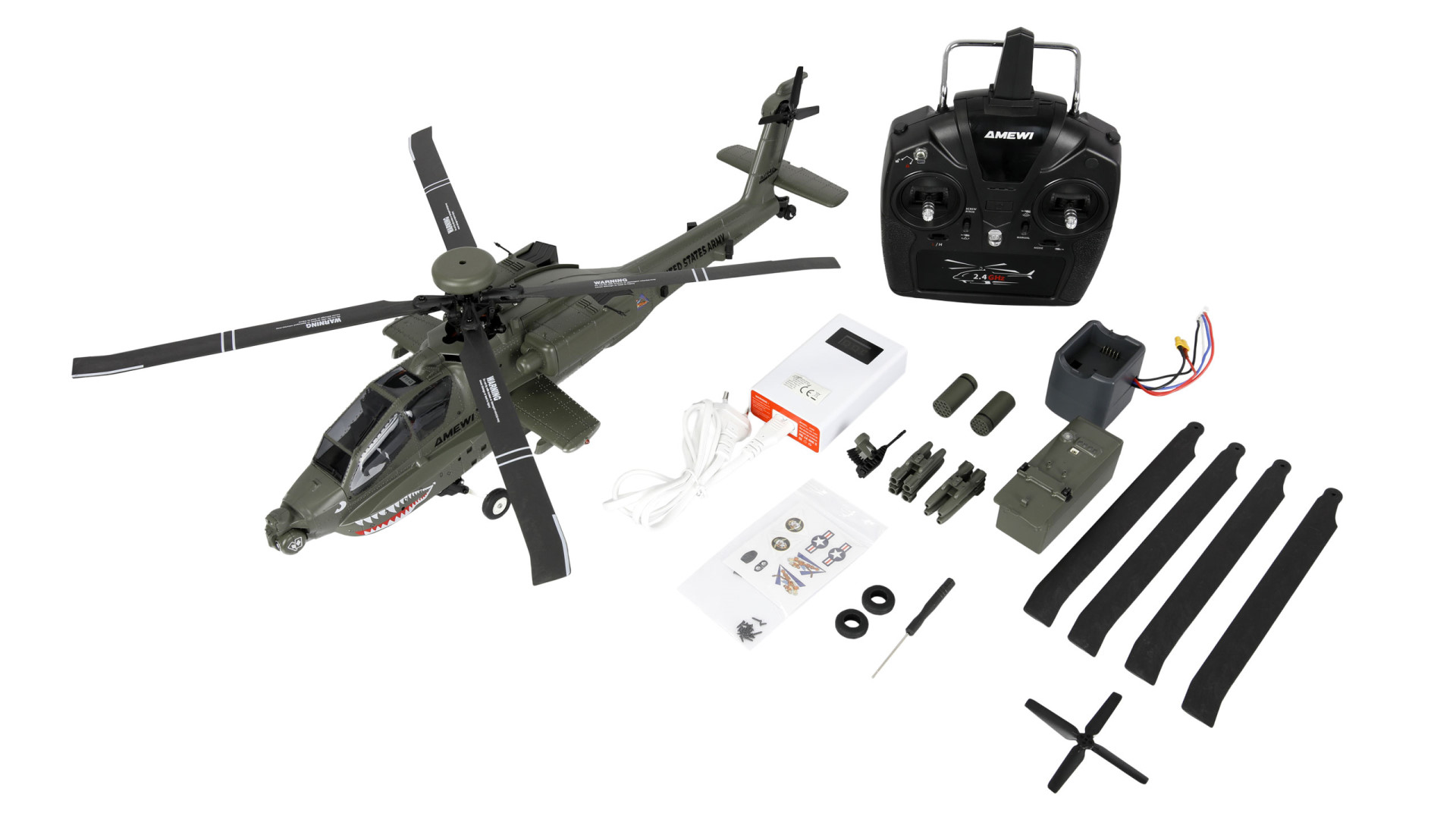 Amewi Apache AH-64D CP Helikopter 6G/3D RTF grün 25368 - Abbildung 10