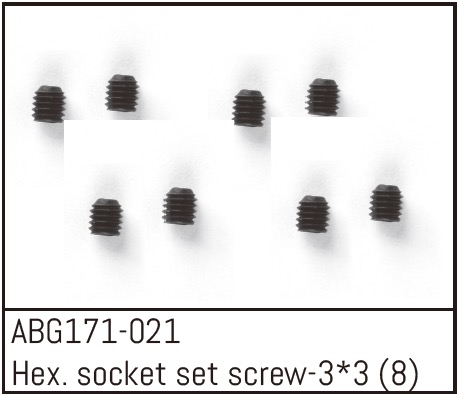 Absima Hex. Socket Set Screw M3*3 (8PCS) ABG171-021